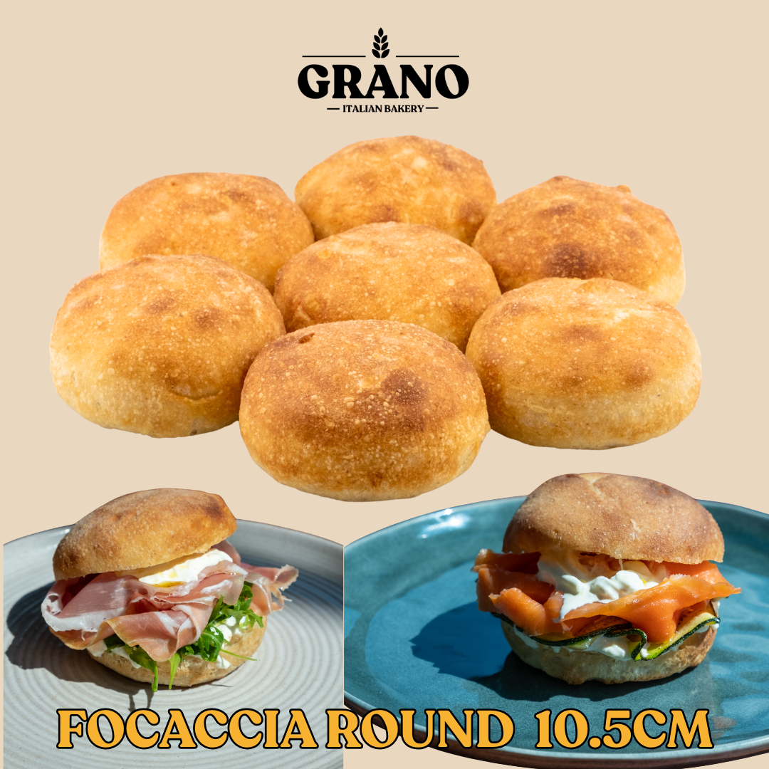 Focaccina Classic Size 10.5 cm / 4" (12 pcs.) GranoItalianBakery  Focaccia