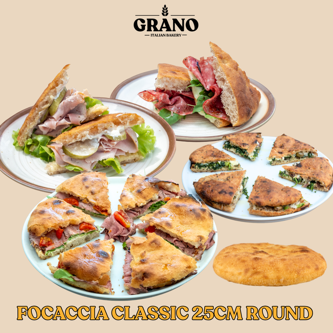 GRANO Classic Round Focaccia 25cm / 10" (2 pcs)