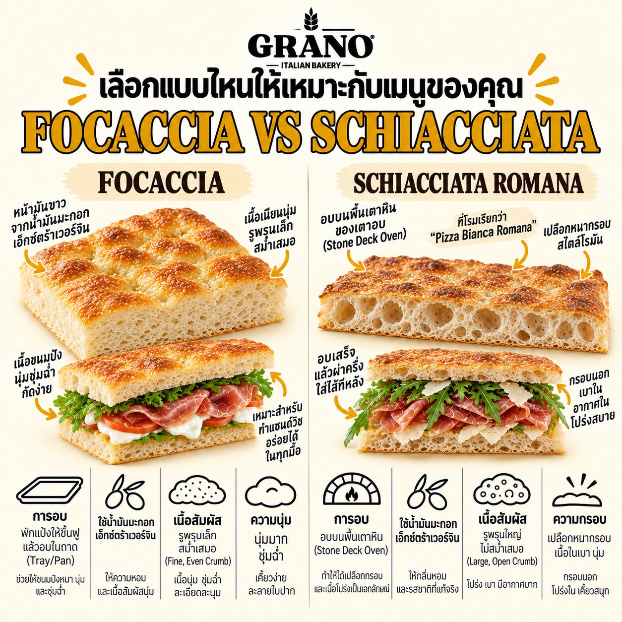 GRANO Classic Tray Focaccia 40x30 cm GranoItalianBakery  Focaccia
